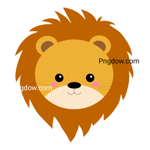 Cute Lion head, Lion Face, transparent Background free