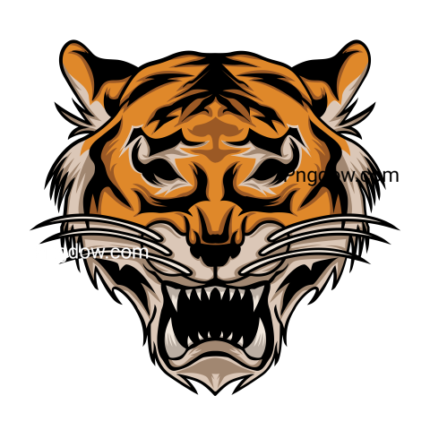 Tiger Head Mascot, transparent Background free