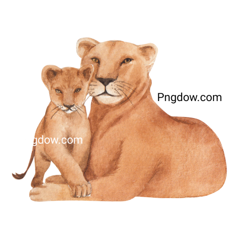 Lioness and Cub Wildlife Animal