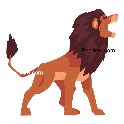 Roaring Powerful Lion Jungle Animal Vector Illustration