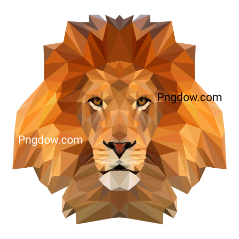 Geometric Lion Head, transparent Background free vector