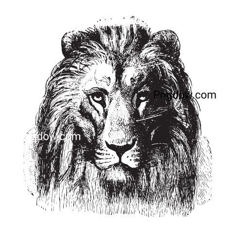 Face of a Lion, transparent Background free