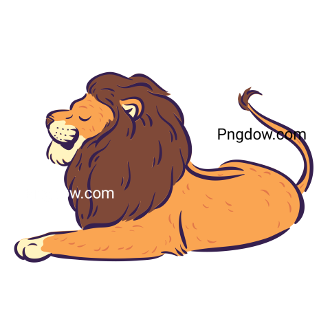 Lying Down Lion Illustration, transparent Background