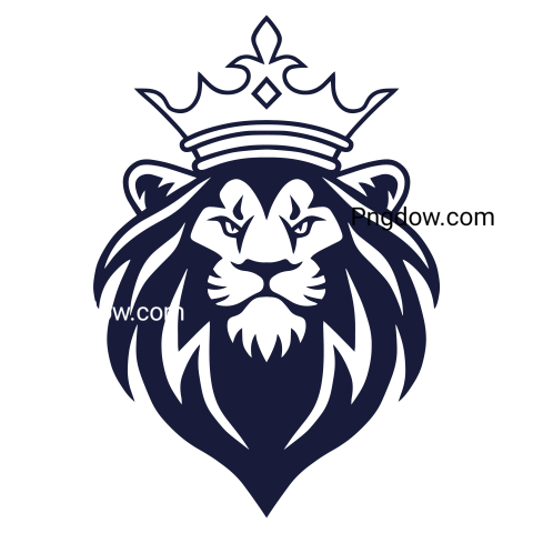 Lion Wearing Crown Icon, transparent Background