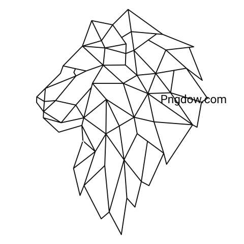 Polygonal Lion Illustration, transparent Background free