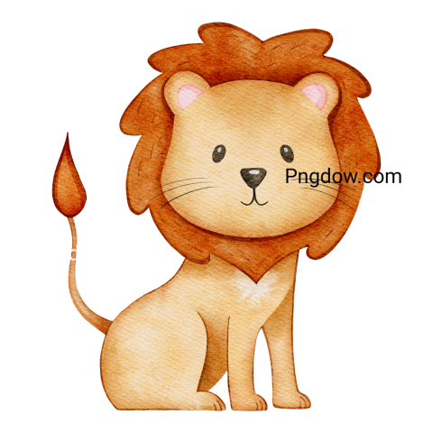 Watercolor Lion, transparent Background free