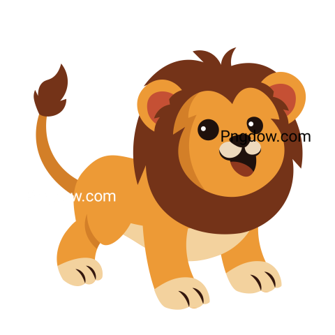 Cute Lion Illustration, transparent Background for free