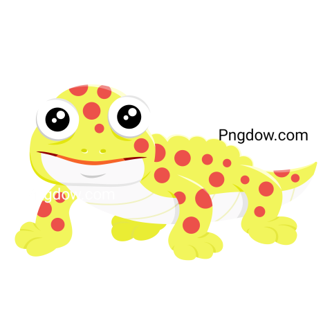 Cute Gecko Cartoon, transparent Background for free