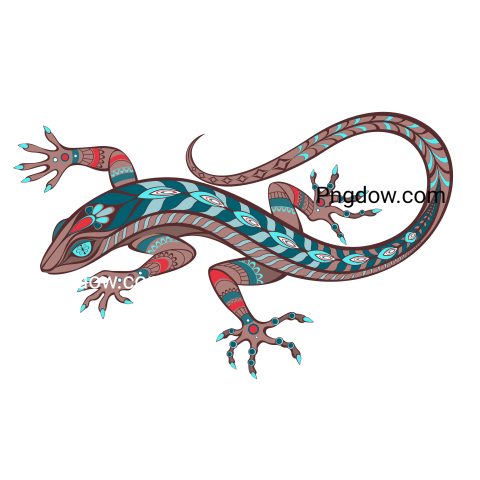 Patterned Lizard Illustration, transparent Background free
