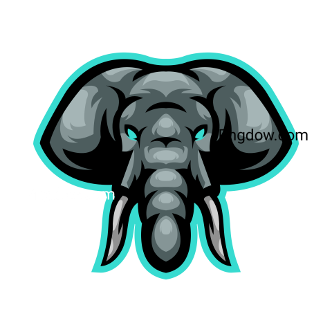 Elephant mascot esport logo, transparent Background