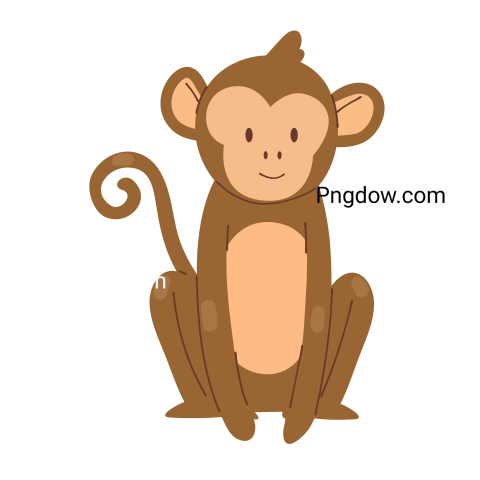 Cute Monkey Sitting Illustration, transparent Background