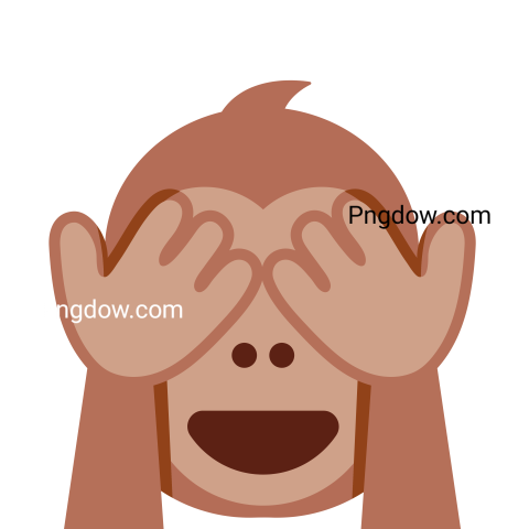 See No Evil Monkey emoji vector icon  Depicted as the brown Monkey Face with hands covering its eyes