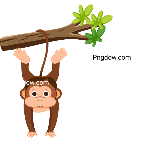 Monkey Hanging on Tree, transparent Background for free