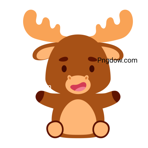 Moose, elk Png, transparent Background, free illustration, (5)