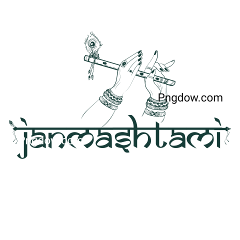 Shri Krishna Janmashtami Hindi Calligraphy Typography Vector, (48)