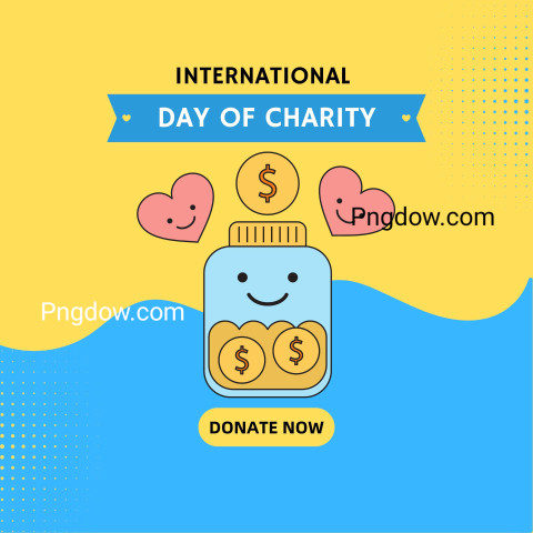 Blue And Yellow Simple International Day Of Charity Instagram Post