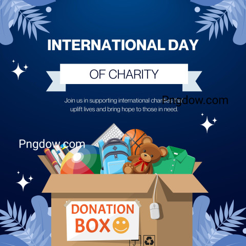 Blue And White Illustration International Day of Charity Instagram Post