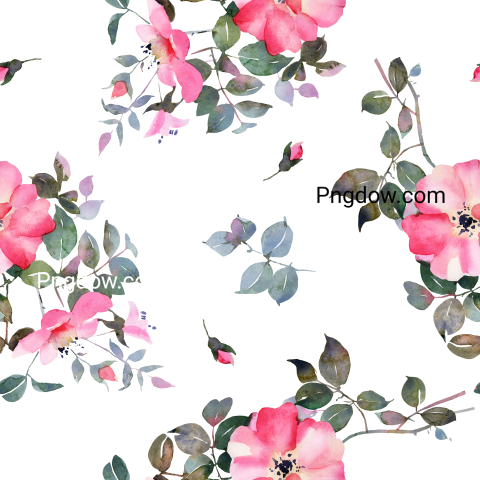Rose Watercolor Flower Seamless Pattern