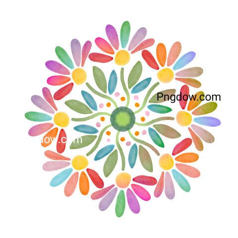 Watercolor Flower Mandala transparent background