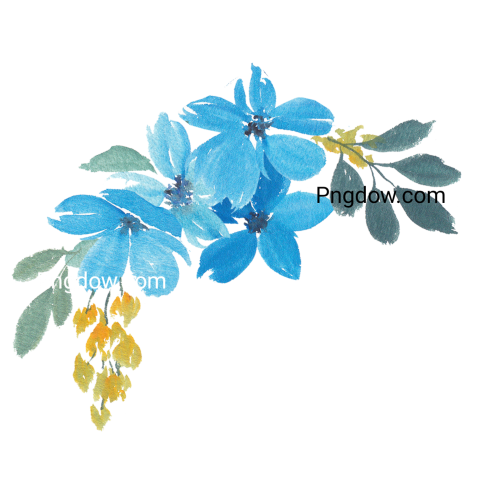 Watercolor Flowers Cutout, png image for Free