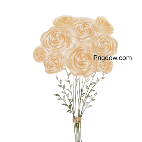 Watercolor flower bouquet, transparent background