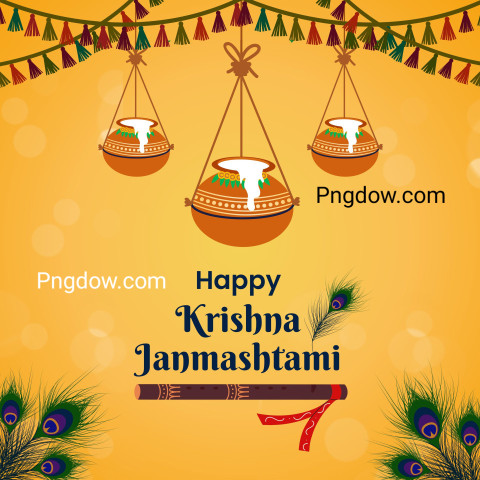 Orange Traditional Happy Krishna Janmashtami Instagram Post