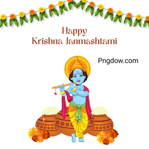 Orange And White Traditional Krishna Janmashtami Instagram Post
