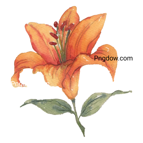 Flower plant watercolor, transparent background