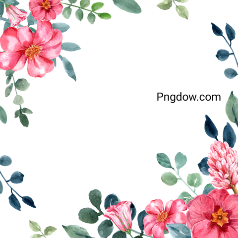 Spring Flower Frame, transparent background