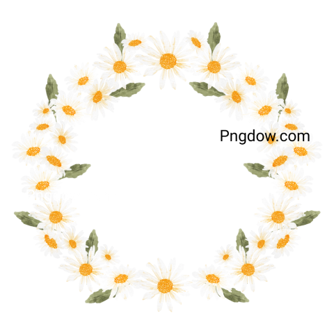 Watercolor Flower wreath, png image for Free
