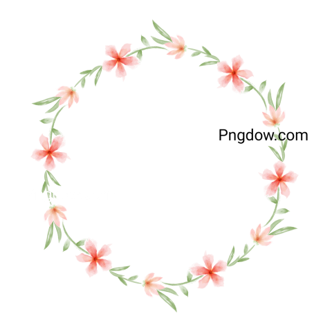 Watercolor Flower Wreath png transparent background