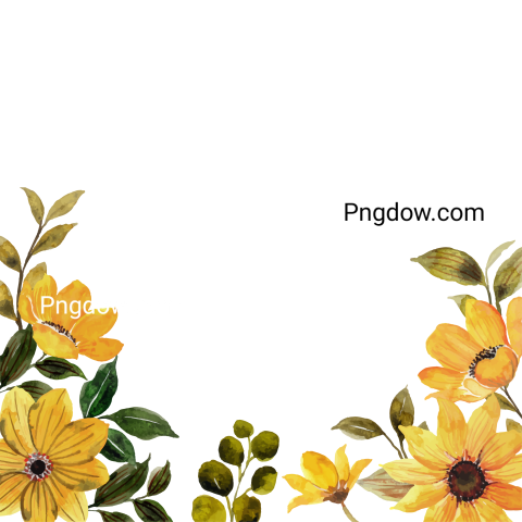 Vector collection of herry watercolor flowers and transparent background in png, (96)