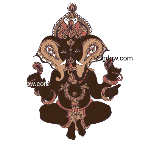Hindu Lord Ganesha Ornate Sketch Drawing, Tattoo