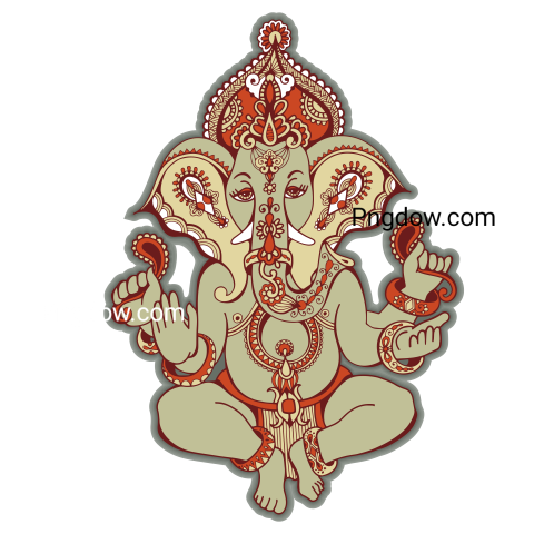 Hindu Lord Ganesha Ornate Sketch Drawing, Tattoo, (2)