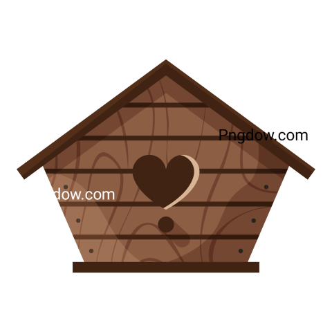 Wooden bird house Cartoon homemade nesting box for birds, ecology bird box