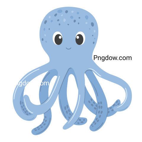 Cute blue octopus character
