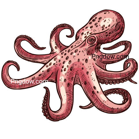 Octopus Sketch transparent background
