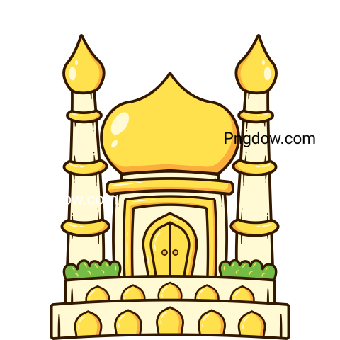 Sticker Big and Luxurious Mosque with Golden Dome, Prophet Sulaiman Miracle