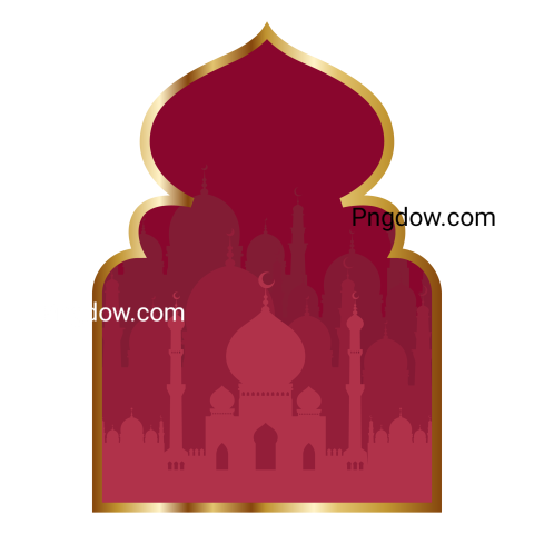 Red Islamic Ornament transparent background