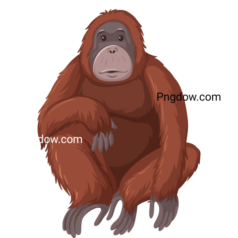 Orangutan wild animal on white background for Free