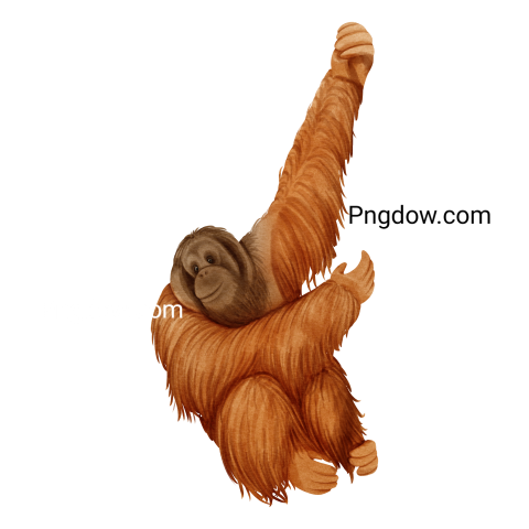 Orangutan wildlife animal watercolor illustration for Free