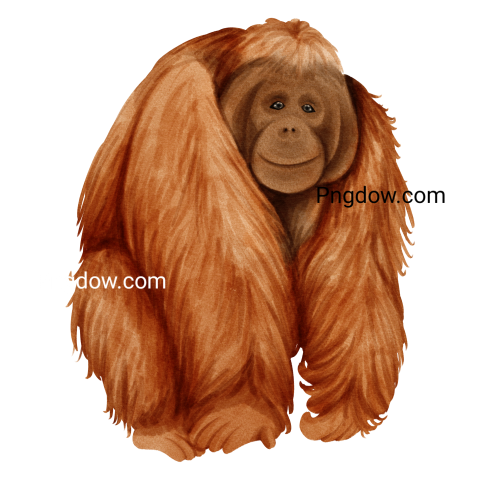 Orangutan wildlife animal watercolor illustration Png images