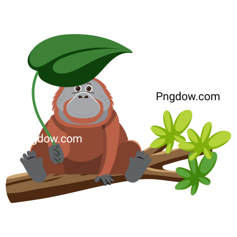 Cute Orangutan in Flat Style Isolated