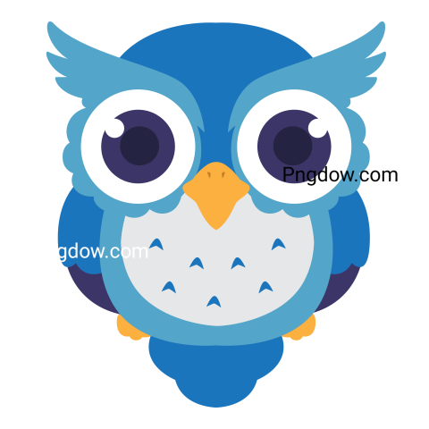 Blue Owl Cartoon transparent background