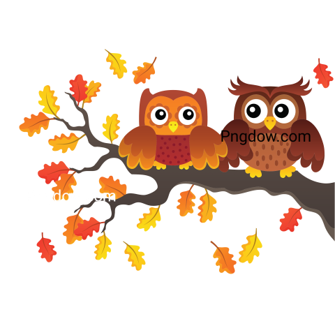 Autumn Owls on Branch Theme Image