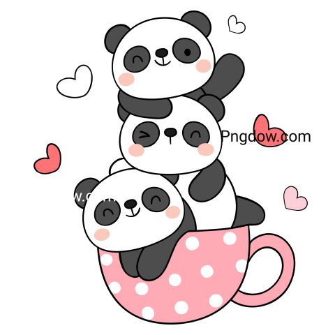 Cute Baby Pandas on a Cup