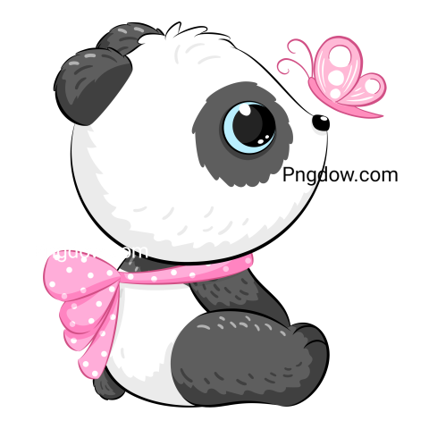 Cute panda girl transparent background image for Free