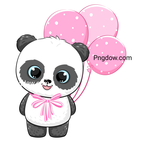 Cute panda girl transparent background for Free Download