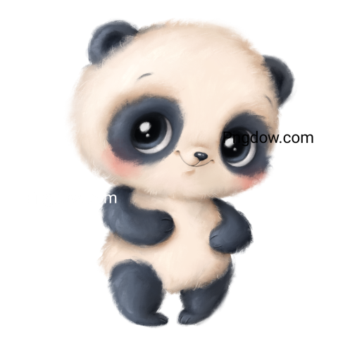 Cute cartoon panda transparent background