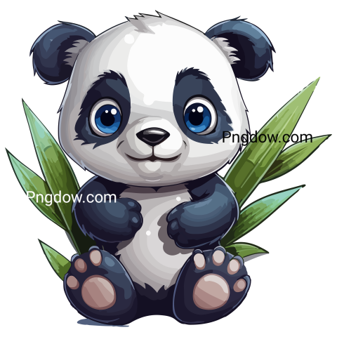 Cute panda illustration transparent background
